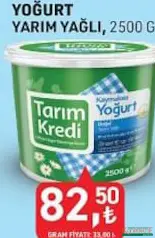 TARIM KREDİ YOĞURT YARIM YAĞLI 2,5 KG fiyat ve kampanya bilgisi